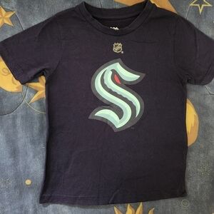 NHL Blue Short Sleeve Tee with Logo